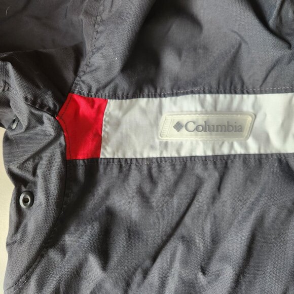 Columbia Youth Windbreaker Jacket Size 10/12 – Grey w/ Red & White Trim – Gently - Picture 3 of 9